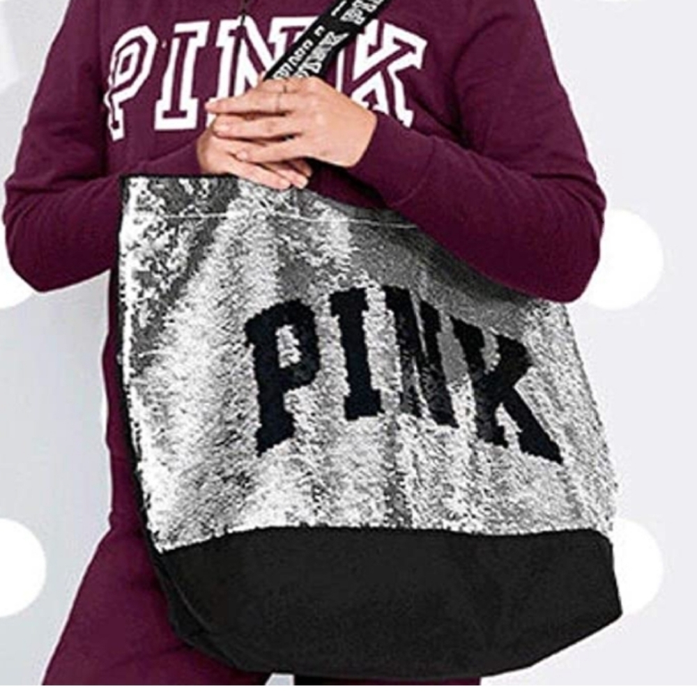 Victoria Secret Pink Bag  Tote Sequin Embellished